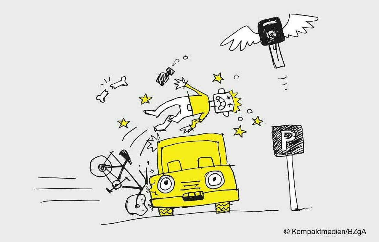 Karikatur: Verkehrsunfall